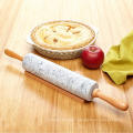 16.14 inch Marble Rolling Pin with Wooden Handles For Easy Grip And Includes Wooden Cradle